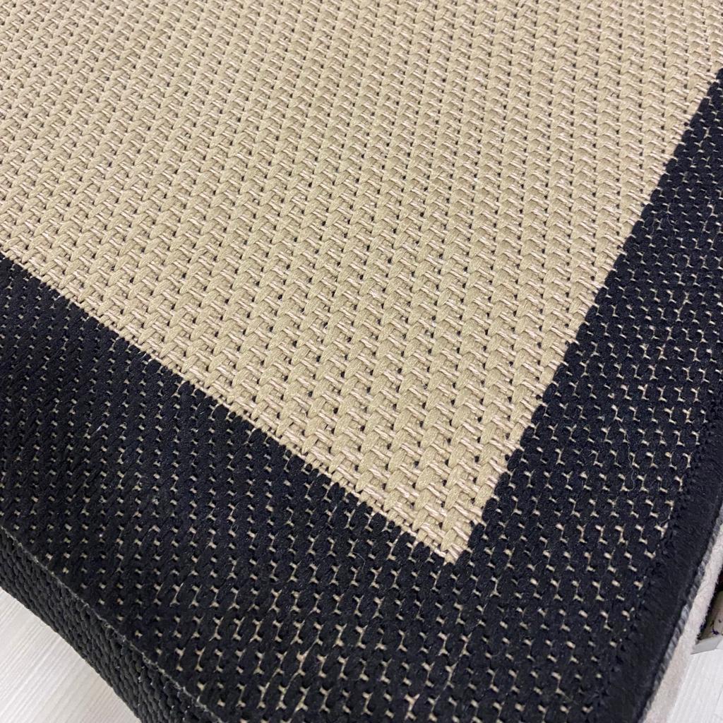 Jüt Sisal Bej Siyah Makine Halısı