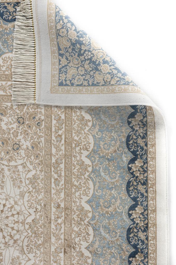 Vendome Palace Mavi Krem Makine Halısı