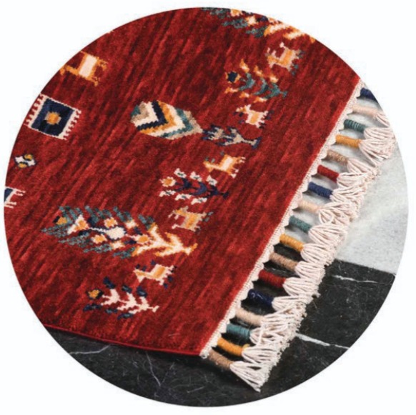 Sultani 809 Kırmızı Natürel Bambu ve Yün Halı