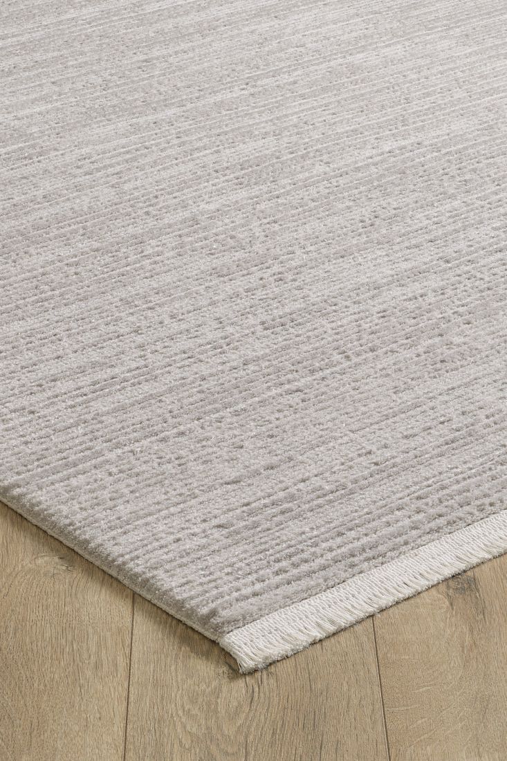 Nera - Silver Takma Saçaklı Modern Salon Halısı