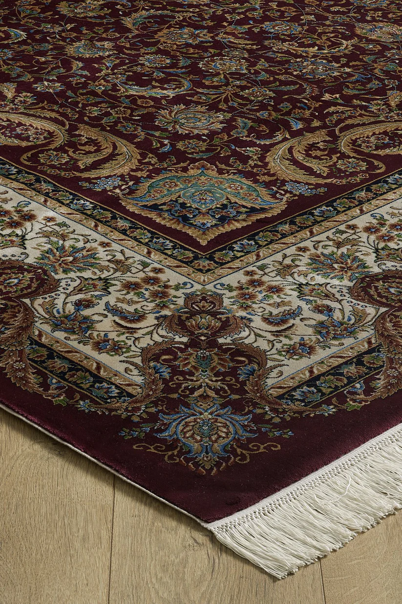 Antique Majesty Geleneksel İpek Halı - Bordo