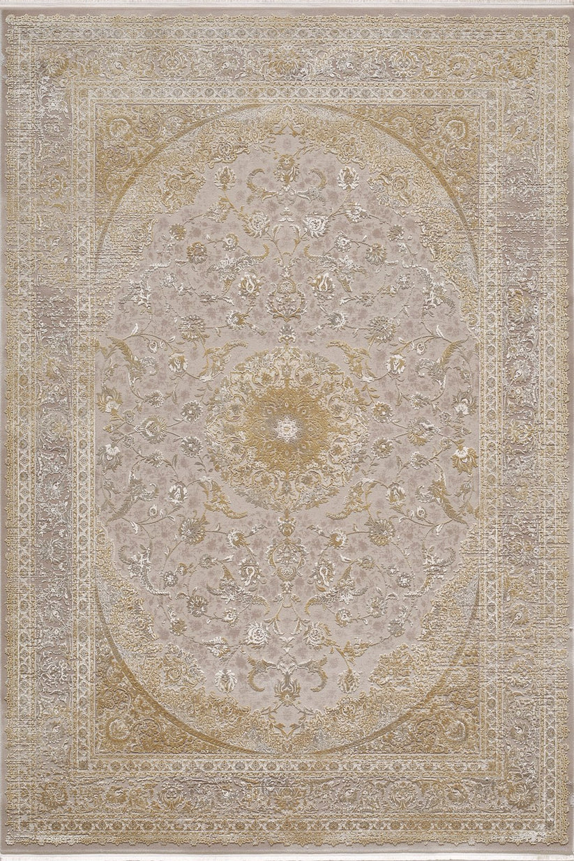 Reimagined Heritage Modernised Madalyon Desenli Halı - Altın Rengi