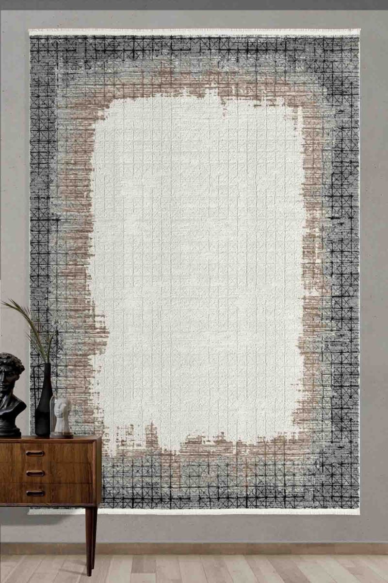 Terra - Vermillion Modern Çerçeveli Halı